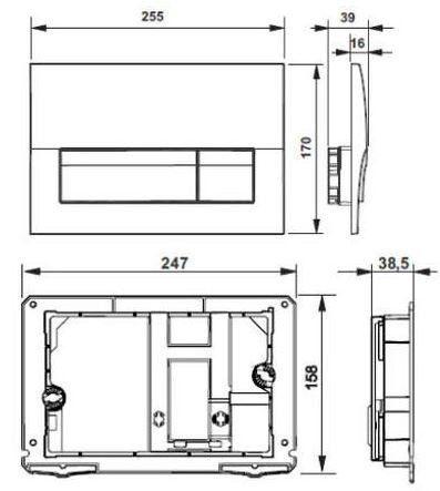 8901170B2 Active панель смыва В01 хром матовый (ПЭК). Фото 2