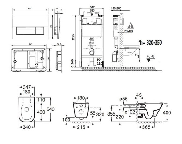 893104100 ПЭК Gap унитаз подв безобод.+инстал+кнопка+сид. Фото 5
