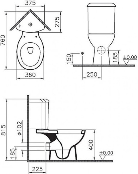 9754B003-7201 Угловой унитаз Arkitekt с сиденьем микролифт VITRA. Фото 2