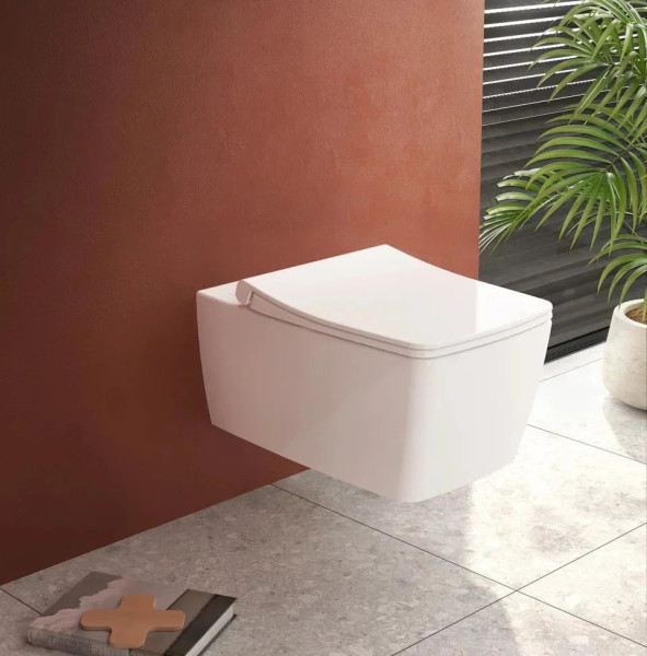 9820B003-7201 Комплект: Metropole унитаз подвесной безободковый с тонким сиденьем МЛ+инсталляция+панель смыва матовый хром. Фото 3