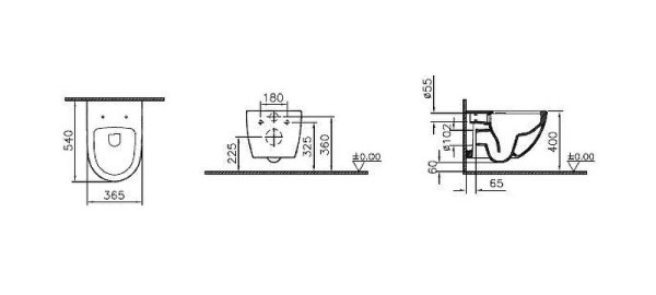9830B003-7207 Комплект: Sento унитаз подвесной безободковый с тонким сидением МЛ+инсталляция+панель смыва мат хром. Фото 4