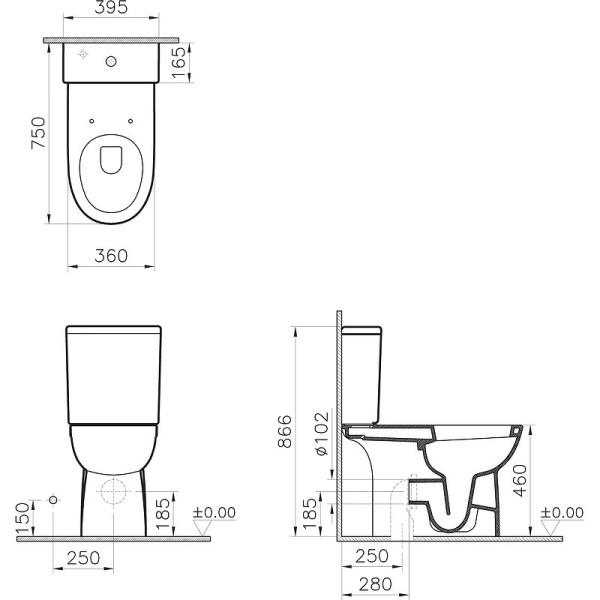 9832B003-7204 Conforma комплект напольного унитаза для людей с ограниченными возможностями. Фото 5
