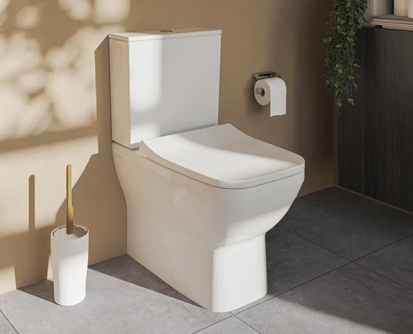 9833B003-7205 Комплект напольного безободкового унитаза Integra Square Open-Back с тонким сиденьем микролифт. Фото 3