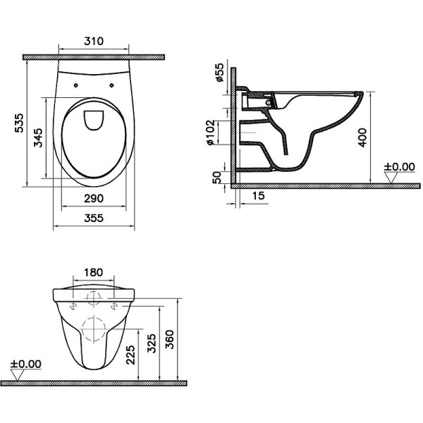 9842B003-7206 Комплект: S10 Spinflush унитаз подвесной безободковый с сиденьем МЛ+ инсталляция+панель смыва глянец хром. Фото 4