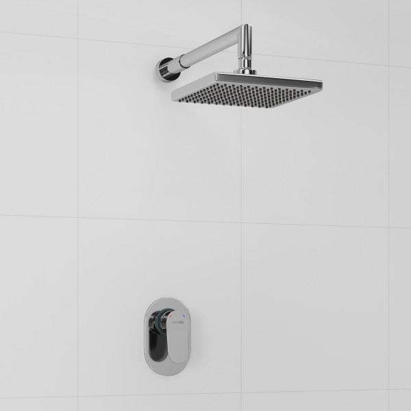 A12028 Встраиваемый комплект для душа с верхней душевой насадкой. Фото 1