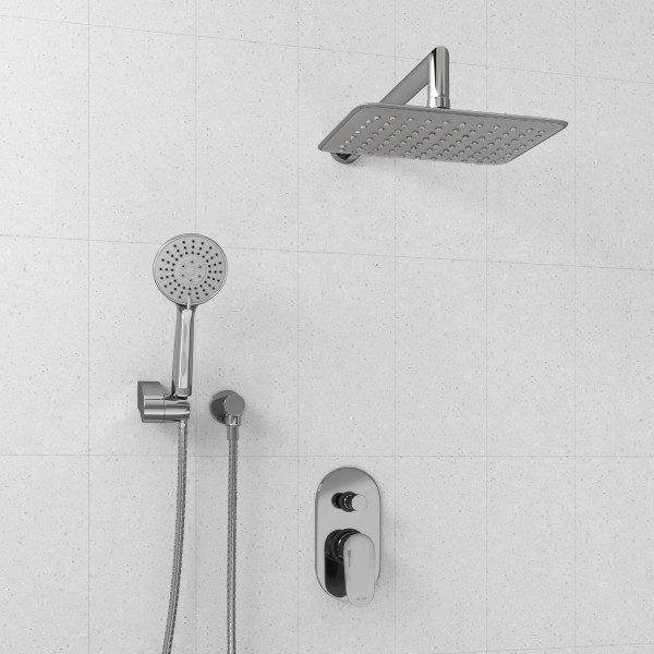 A14031 Встраиваемый комплект для душа с верхней душевой насадкой и лейкой. Фото 1