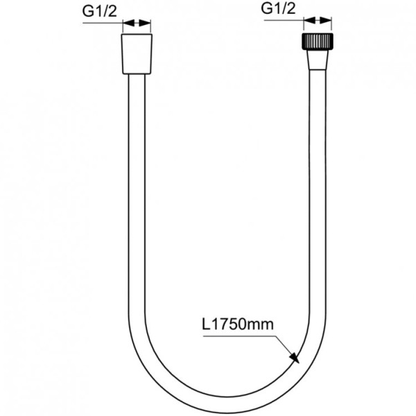 A4109XG IDEALFLEX 175 см шланг для душа,матовый черный. Фото 2