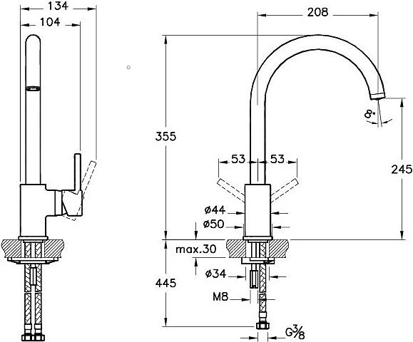 A42091EXP Minimax S Смеситель для мойки. Фото 2