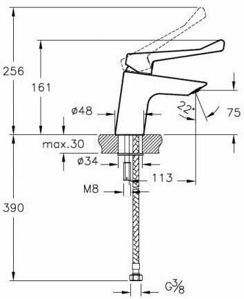 A42484EXP Смеситель медицинский AquaMed Solid S VitrA. Фото 2