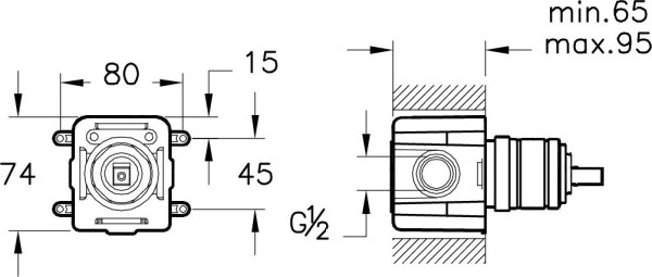 A49271EXP Комплект Встроенный Смеситель с гигиеническим душем на 2 отверстия Hygienic. Фото 6