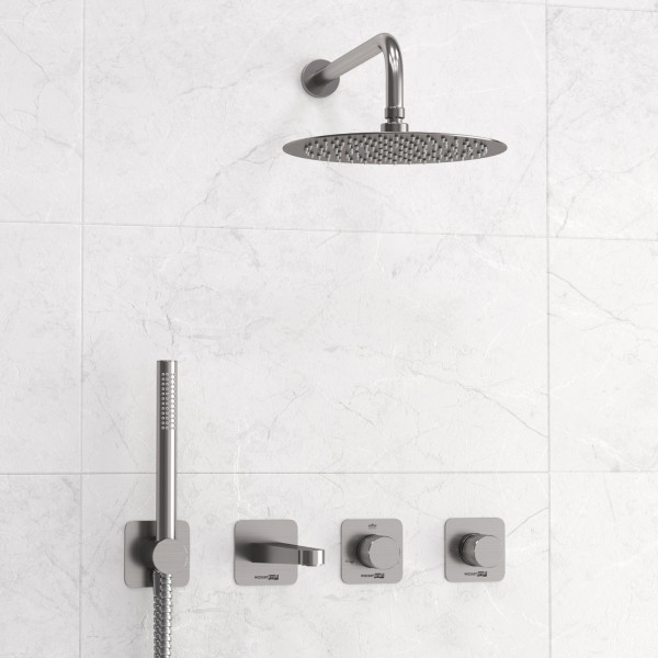 A6451.297.298.097.121.275.100.276 Встраиваемый комплект для ванны с верхней душевой насадкой, лейкой. Фото 1