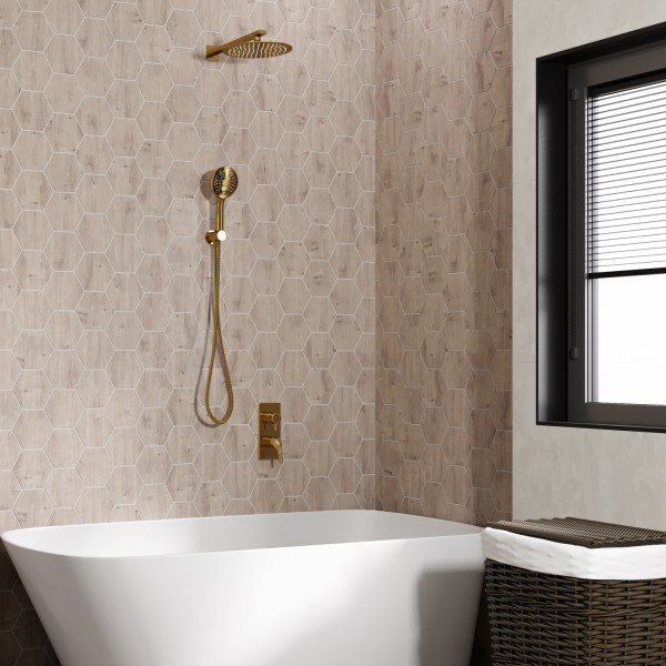 A71207 Встраиваемый комплект для душа с верхней душевой насадкой и лейкой. Фото 1