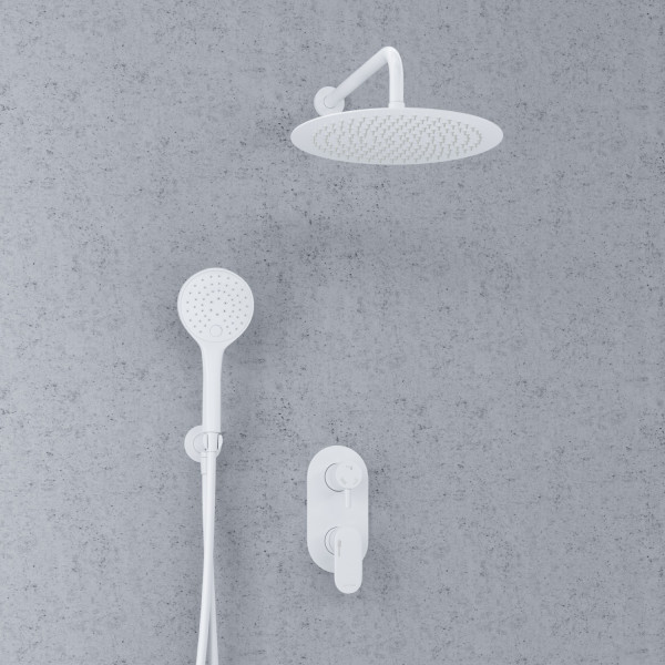 A85155 Встраиваемый комплект для душа с верхней душевой насадкой и лейкой. Фото 1