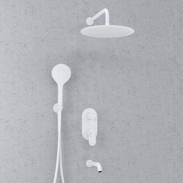 A85161 Встраиваемый комплект для ванны с верхней душевой насадкой, лейкой и изливом. Фото 1