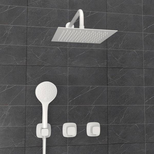 A9551.266.146.254.328.156.155 Встраиваемый комплект для душа с верхней душевой насадкой и лейкой. Фото 1