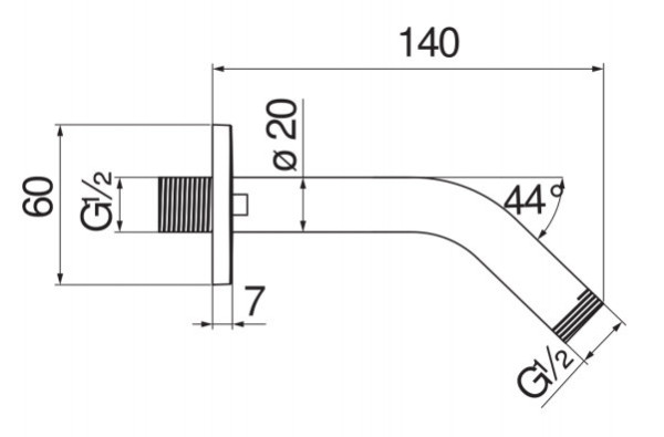 AD138/40CR держатель верхнего душа 14 см. Фото 2