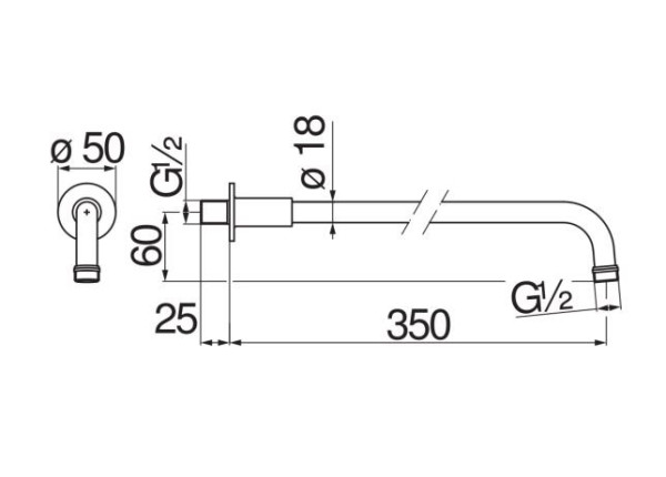 AD138/4BR держатель верхнего душа 35 см. Фото 2