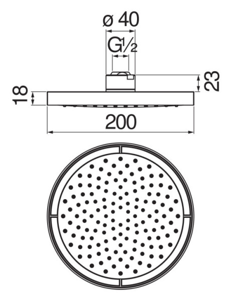 AD139/10CBM верхний душ 20 см, матовый черный. Фото 2