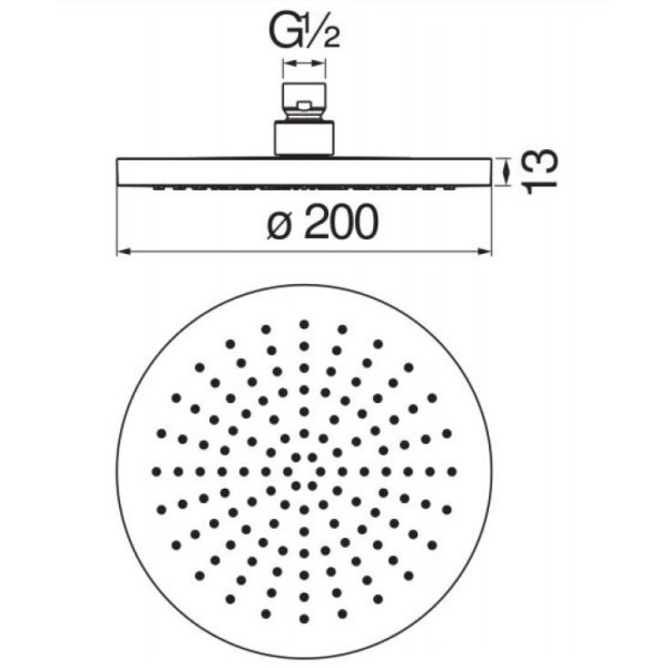 AD139/112RCP верхний душ 20 см, красное золото. Фото 2