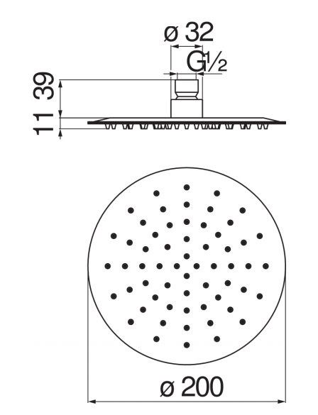 AD139/119CR верхний душ 20 см. Фото 2