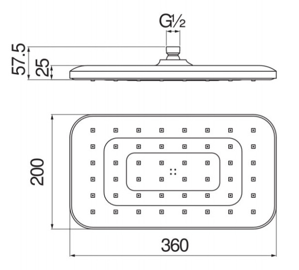 AD139/128CR верхний душ 36х20 см. Фото 2