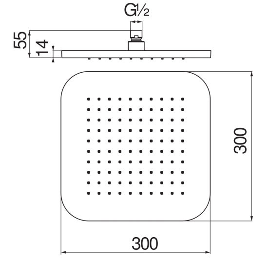 AD139/129CR верхний душ 30х30 см. Фото 2