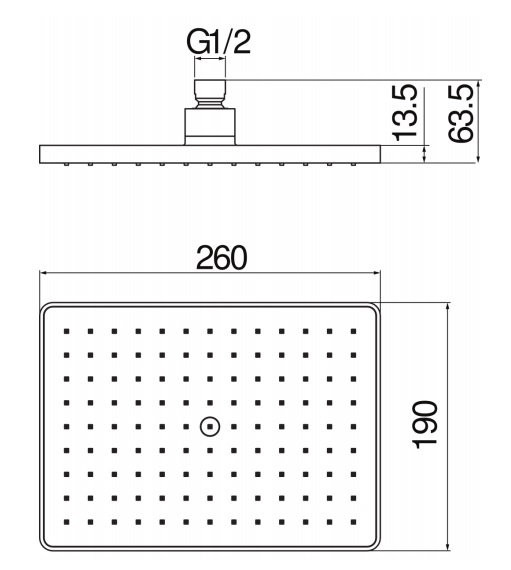 AD139/132CR верхний душ 26х19 см. Фото 2