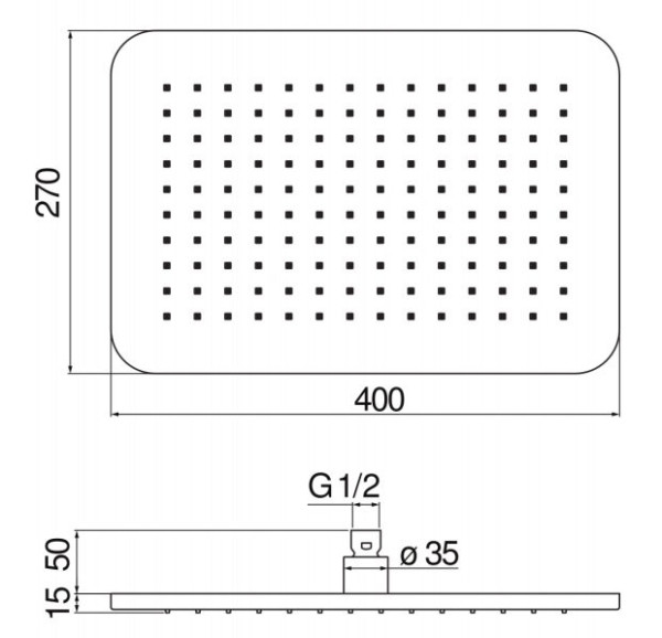 AD139/133CR верхний душ 40х27 см. Фото 2