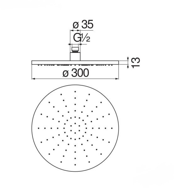 AD139/63BM верхний душ 30 см, матовый черный. Фото 2