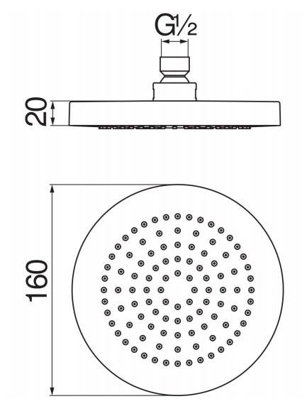 AD139/73CR верхний душ 16 см. Фото 2