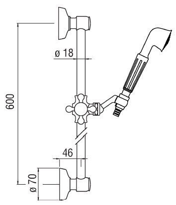 AD140/10BR душевой гарнитур 60 см 1jet, бронза. Фото 2