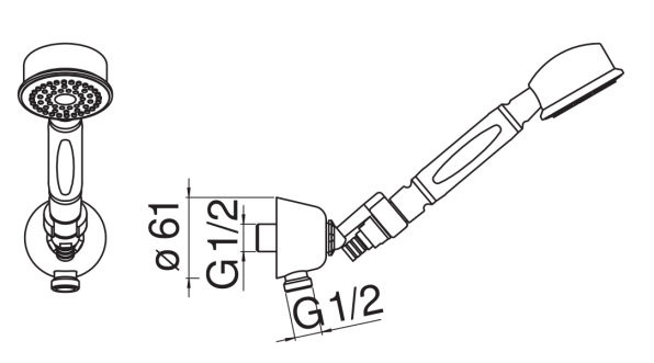 AD143/7BR душевой набор с шланговым подсоединением, бронза. Фото 2