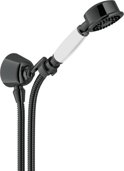 AD143/7FLP душевой набор с шланговым подсоединением, глянцевый черный. Фото 1