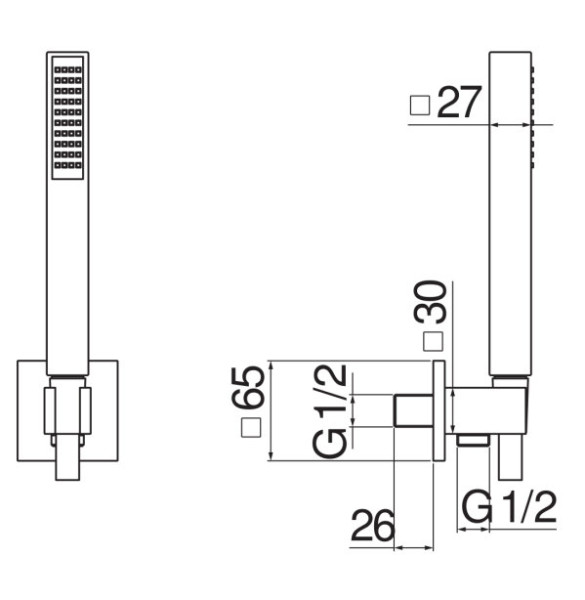 AD146/30CR шланговое подсоединение с душевым набором. Фото 2