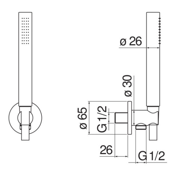 AD146/32IX душевой набор с шланговым подсоединением. Фото 2