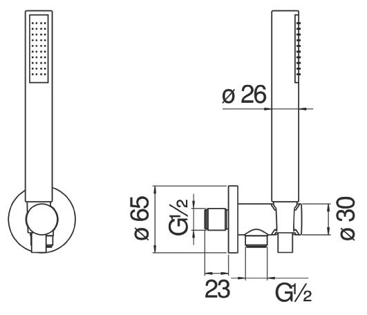 AD146/32RCP душевой набор с шланговым подсоединением, красное золото. Фото 2
