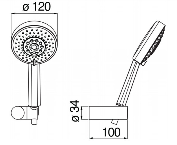 AD146/48FLP душевой набор, глянцевый черный. Фото 2