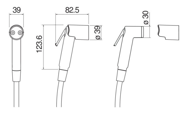 AD146/51CR гигиенический ручной душ с держателем и шлангом. Фото 2