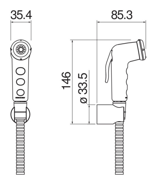 AD146/52CR гигиенический ручной душ с держателем и шлангом. Фото 2