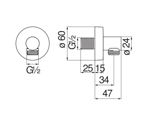 AD150/12FLP шланговое подсоединение, глянцевый черный. Фото 2