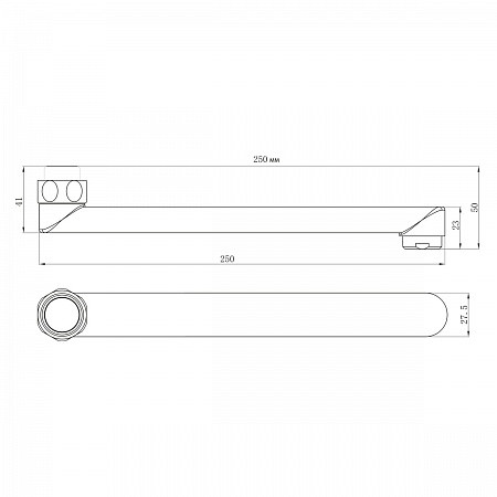 "Аксессуары" Излив в сборе 250мм., хром. Фото 2
