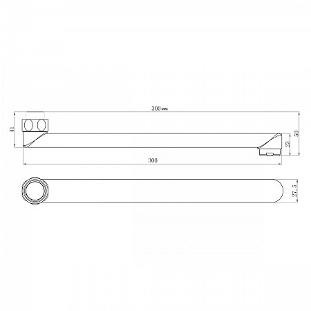 "Аксессуары" Излив в сборе 300мм., хром. Фото 2
