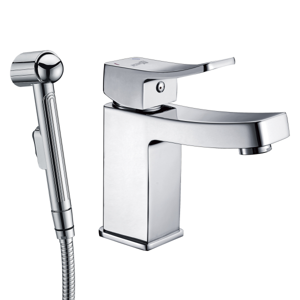 Aller 1068 Смеситель для умывальника с гигиенической лейкой. Фото 1