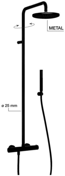 Alpi BU85RM2151NE Blue Душевая система для душа, с терм., Ø200/микрофон мм, 1/1 режим. Фото 1