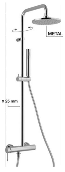 Alpi BU95RM2251CR Blue Душевая система для душа Ø200/микрофон мм, 1/1 режим. Фото 1