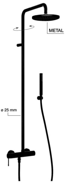 Alpi BU95RM2251NE Blue Душевая система для душа Ø200/микрофон мм, 1/1 режим. Фото 1