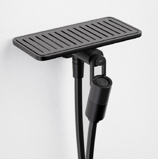 Alpi UP01NE UP Душевой набор с гигиеническим душем + шланговое подключение + полка matt black. Фото 1