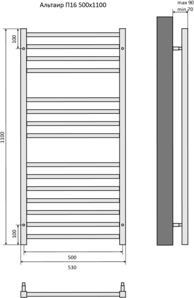 Альтаир П16 500х1100 Полотенцесушитель Aquatek. Фото 4