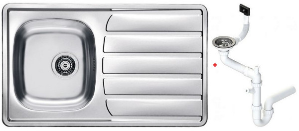 Alv 1098773 Zoom 30 Мойка I, обор., 0,5 мм, NAT, 3½", 860х500х160 + сифон 1130550, шк 450. Фото 1