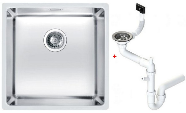 Alv 1100235 Kombino 30 Мойка U, r15, 1 чаша, 1 мм, SAT, 3½", 440х440х195 мм+сифон 1130550, шк 450. Фото 1